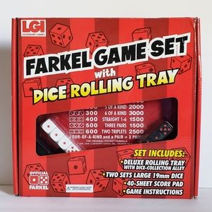 Farkel Game Set with Rolling Dice Tray Legendary Games 2006 NEW Sealed